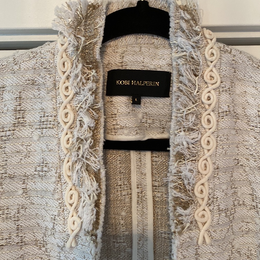 Kobe Halperin Mint Condition Beige Tweed Blazer